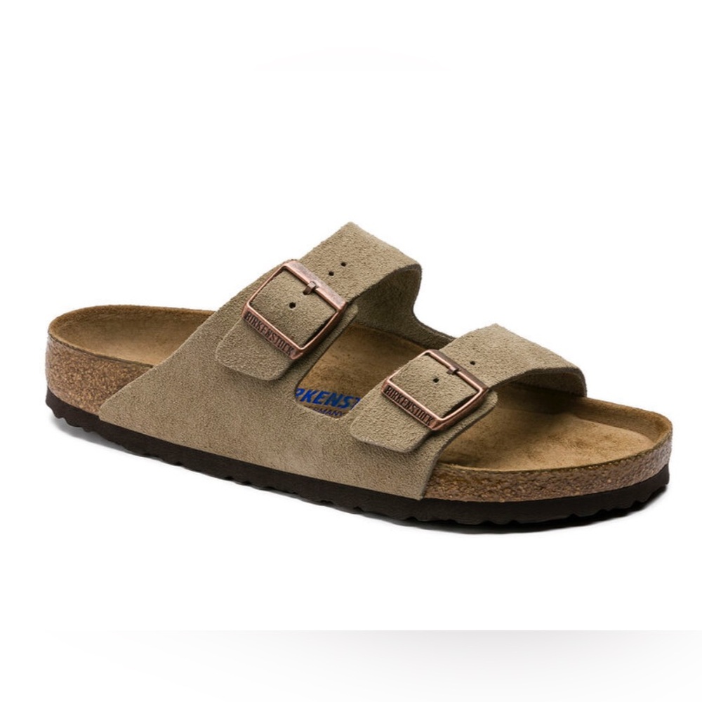 Women’s 5-5.5 Taupe Birkenstock Arizona Soft Footbed Suede Leather